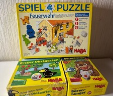 3 Haba Spiele Spiel & Puzzle Feuerwehr Erster Obstgarten Bärenhunger Kinderspiel