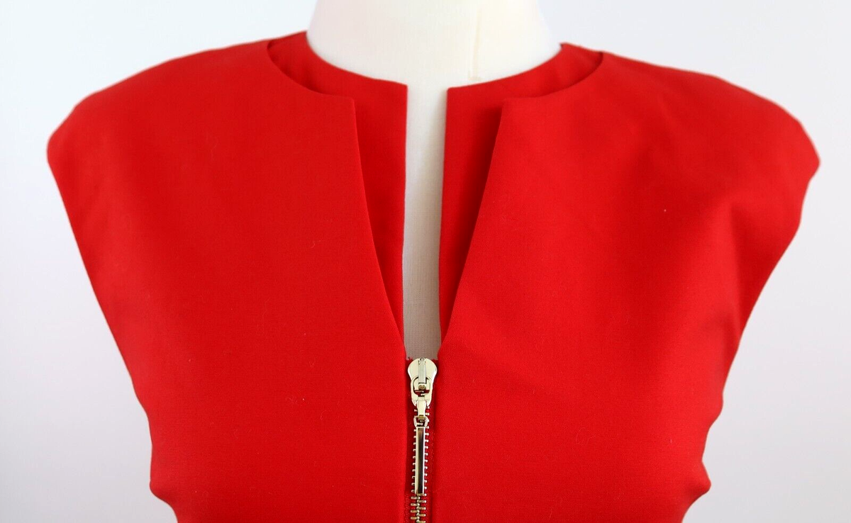 NEW! Ted Baker London Structured Zip Peplum Dress Red Ted