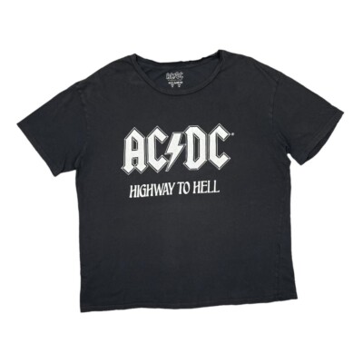 Pull & Bear x AC/DC ''Highway To Hell'' Grafik Hard Rock Band T-Shirt Medium