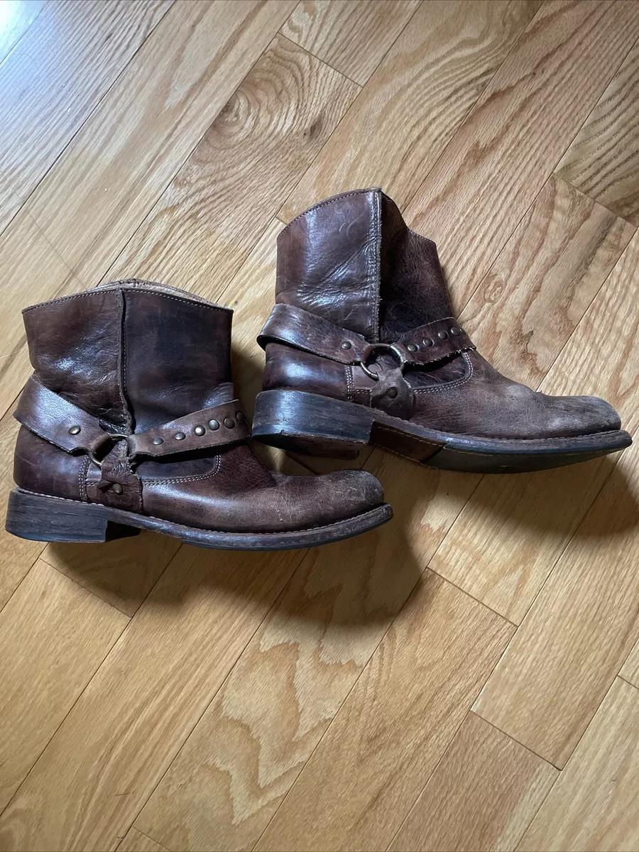 Womens brown biker boots cheap