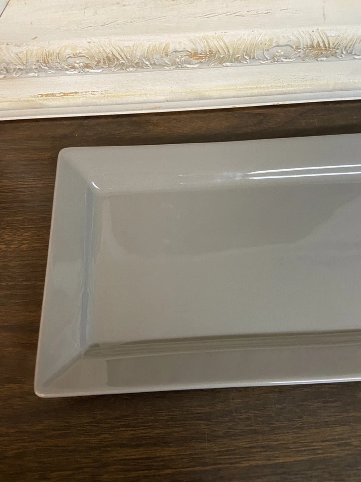 10 STRAWBERRY STREET Nova Gray Ceramic Tray Platter Appetizer Dish New! - Image 4 of 4