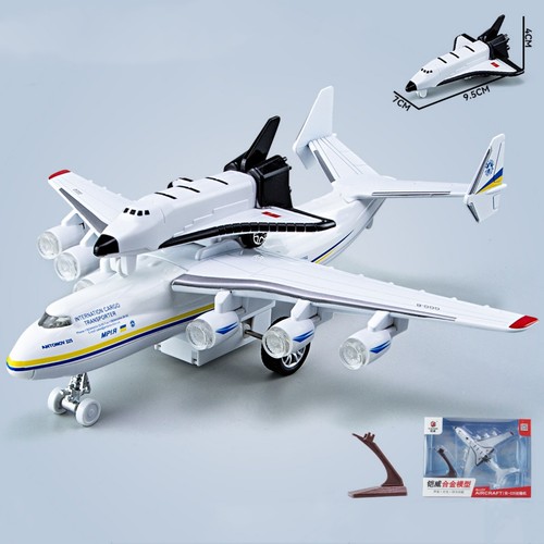 1/400 Soviet An-225 Aircraft w/Buran Orbiter Model Sound Light Pull Back Toy - Picture 26 of 26