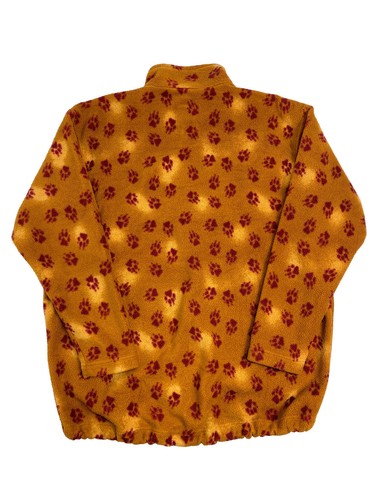 Paw Printed Fleece Jacket Orange