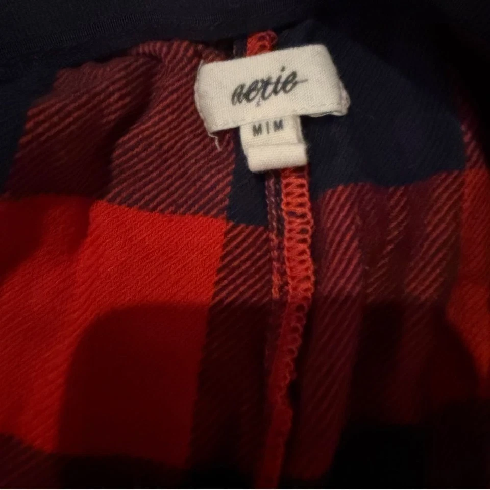 Aerie красный и темно-синий Buffalo проверить высоты пижамы шорты Sz M - Изображение 3 из 4