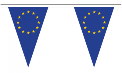 Europäische Union EU 5M Dreieck Flagge Wimpelkette - 12 Flaggen - dreieckig 