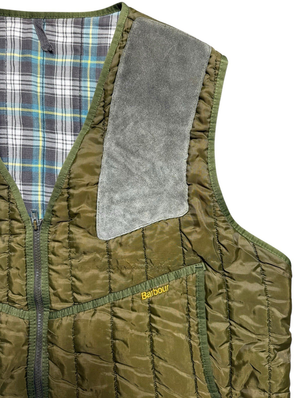 Barbour Vintage Keeperwear Moleskin Quilted Gilet Vest Hunting Shooting Size XL image 2