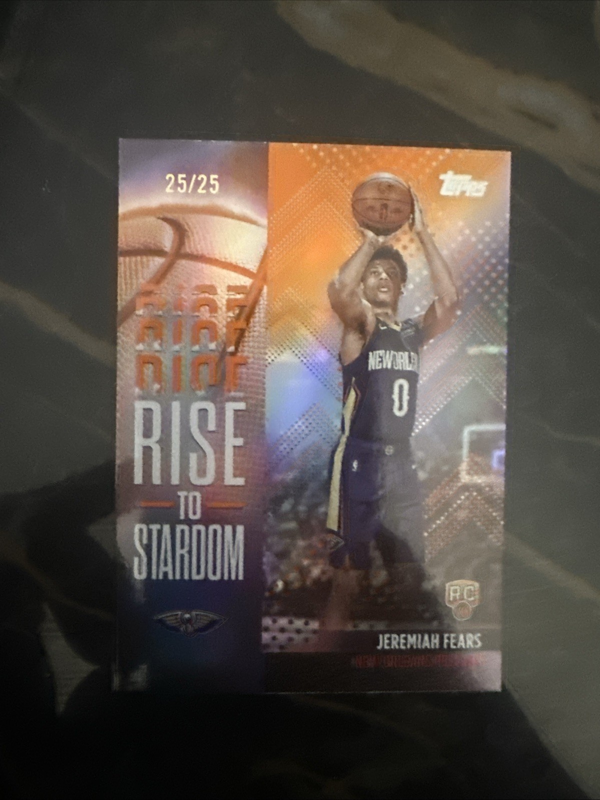 2025 Topps Jeremiah Fears Rise To Stardom Orange /25 New Orleans Pelicans 