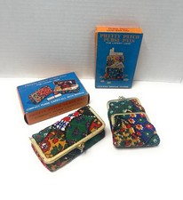 Vintage Patchwork Compact Purse Catch All  Coin Cigarette Wallet - Hippy Boho