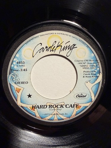 Carole King “Hard Rock Cafe” Capitol 7” 45 VG++