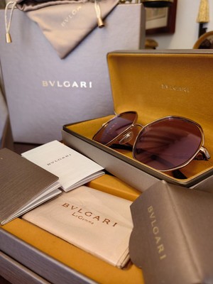 Neue vergoldete Sonnenbrille BVLGARI Italy 
