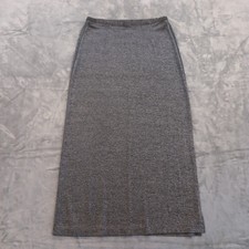 Willi Smith Skirt Large Gray Long Maxi Pull On Side Slit Made In USA
