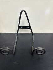 PLATE DISPLAY RACK - ART EASEL - WALL MOUNT - BLACK METAL - GREAT CONDITION!