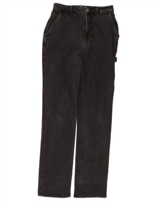 Hollister Damen High Rise Straight Jeans US 1 XS W25 L31 Schwarz Baumwolle CQ20