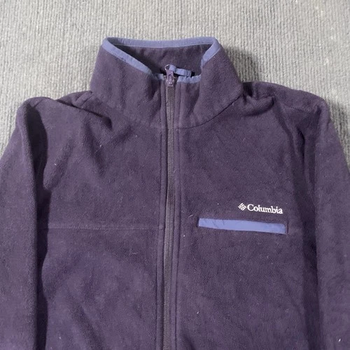Columbia Mens M Purple Full Zip Fleece Jacket Stand-Up Outdoor Hiking image 4