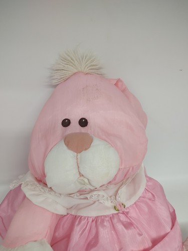 1986 Vintage Fisher Price Puffalump Pink Bunny Rabbit Pink Stuffed Animal - Picture 2 of 6