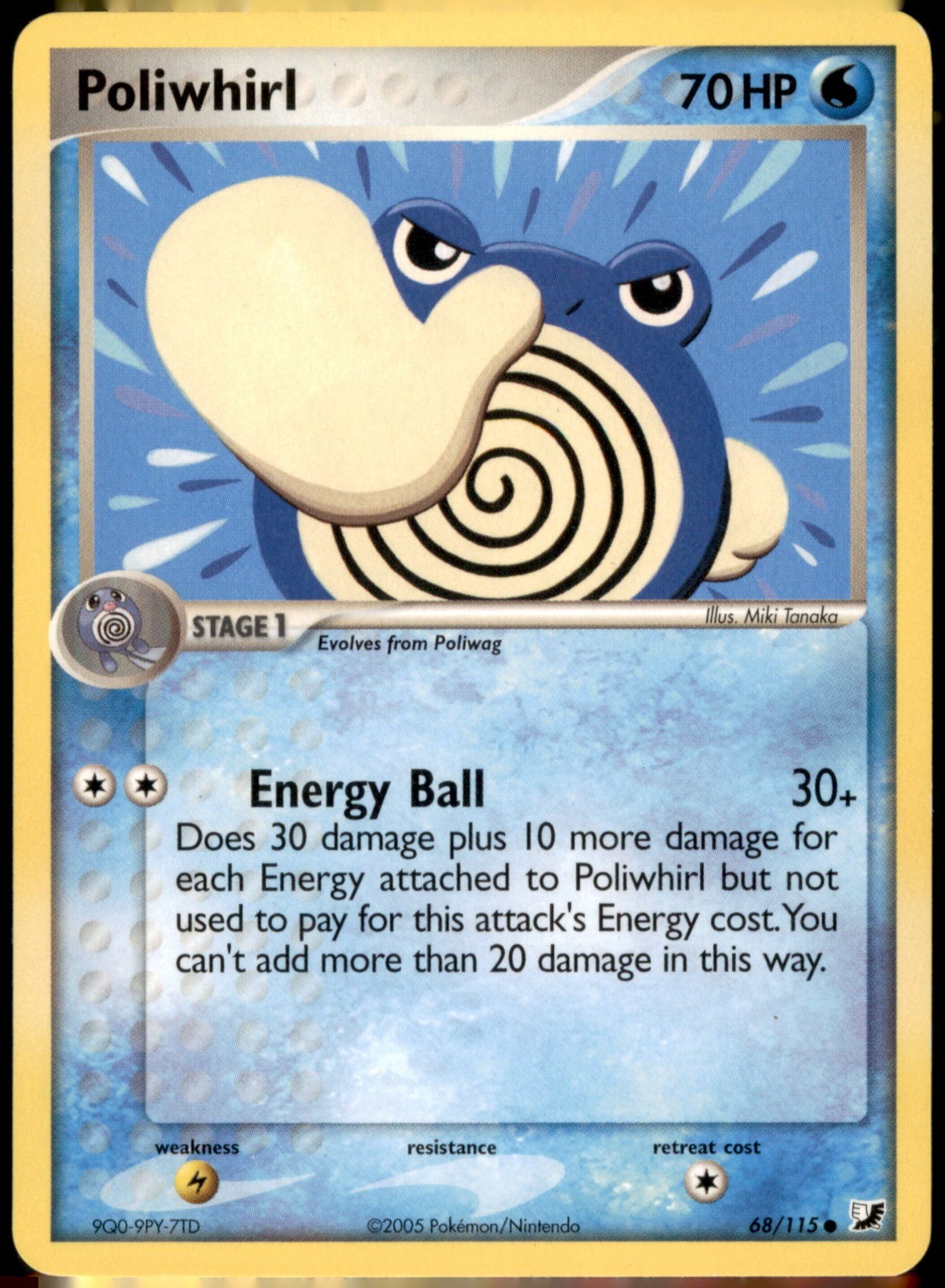 Poliwhirl 68/115 MP EX Unseen Forces Common Pokemon TCG