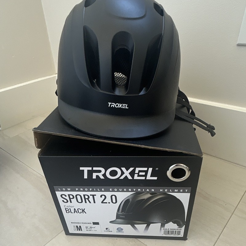 Troxel Sport 2.0 Low Profile English Riding Helmet, Black, MPN 54-0000-56-00