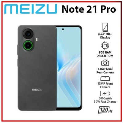 (New) MEIZU Note 21 Pro 8GB+256GB BLACK Dual SIM Unlocked Android Mobile Phone - Bild 1 von 4