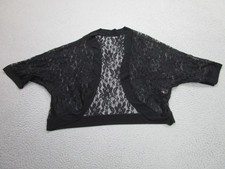 Lace Kimono Blouse Womens 1X Black Sheer Floral Plus Top Shrug whimsigoth witchy