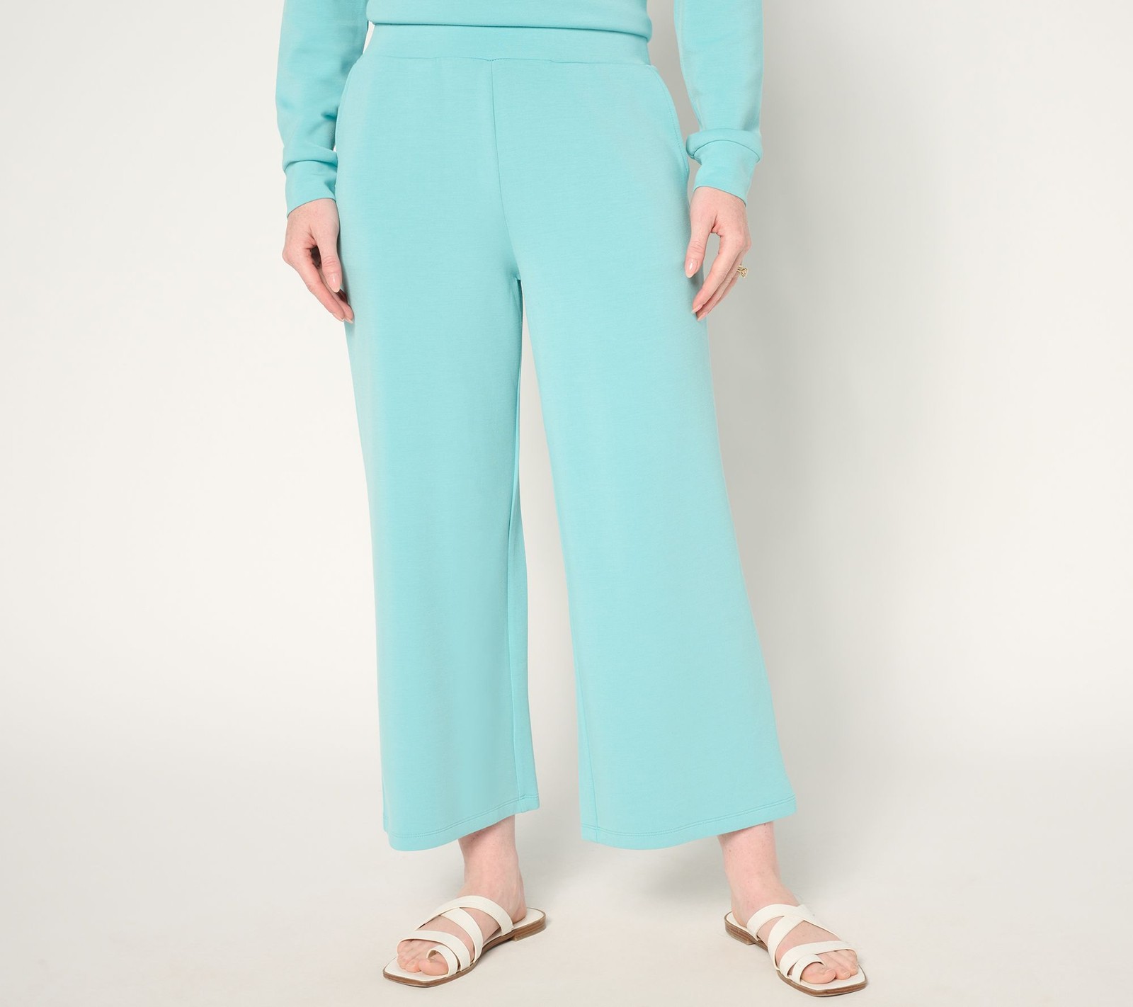 Belle by Kim Gravel Women's Pants Sz XL Regular ScubaLuxe Gaucho Blue A679967