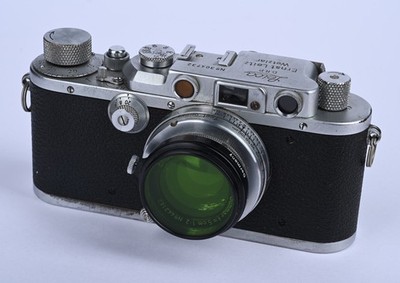 Vintage 1938  Leica III D.R.P. Rangefinder Camera Summar 5cm f/2 Lens Filter