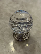 Alno C210-CLR/pn Faceted 1-1/4" Round Crystal Ball Luxury Cabinet Knob Polished