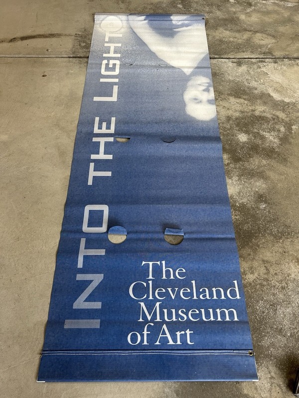 Vintage The Cleveland Museum of Art Outdoor Vinyl Banner - "Into The Light" Blue