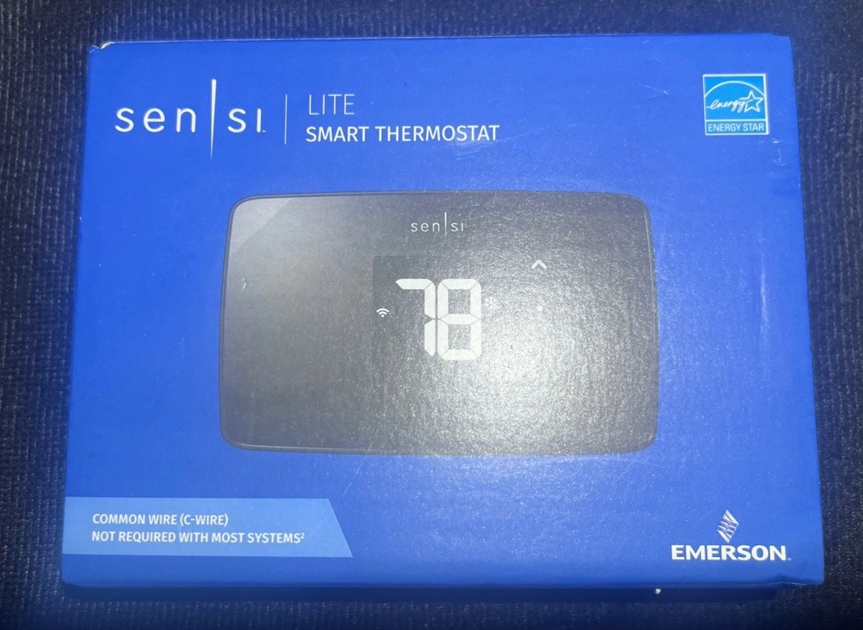 Emerson Sensi Lite ST25U Wi-Fi Smart Programmable Thermostat Black Google Alexa