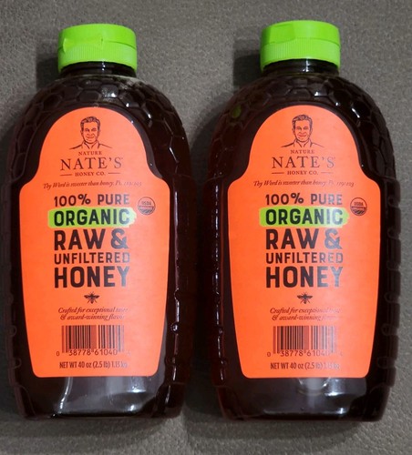 Nature Nate's 100% Pure Raw & Filtered Organic Honey - 40oz (2 COUNT)