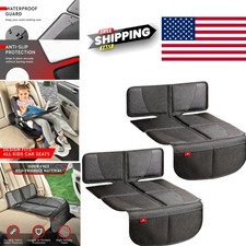 Universal Fit Car Seat Protector 2 Pack with Thick Padding and Net Pockets