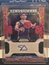 2021-22 SANTI ALDAMA AUTO PANINI PRIZM SENSATIONAL SIGNATURES RC CHOICE RED
