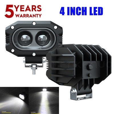 2X 60W 4'' Inch LED Work Light Spot Beam Truck OffRoad Tractor Excavator 4X4