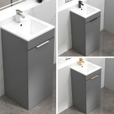 Bathroom Cloakroom Vanity Unit Ceramic Basin Sink 400mm Wall Hung Floor Standing