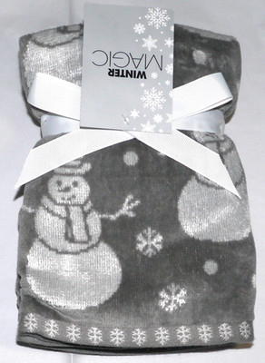 NEW Winter Magic 2 Pk Hand Towels Snowman Winter Snowflake Snowflakes ~16''x~26''