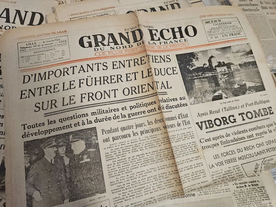 Lot 81 Vieux journaux d'époque 2e Guerre Mondiale Echo du Nord Roubaix WW2 - Photo 4/4