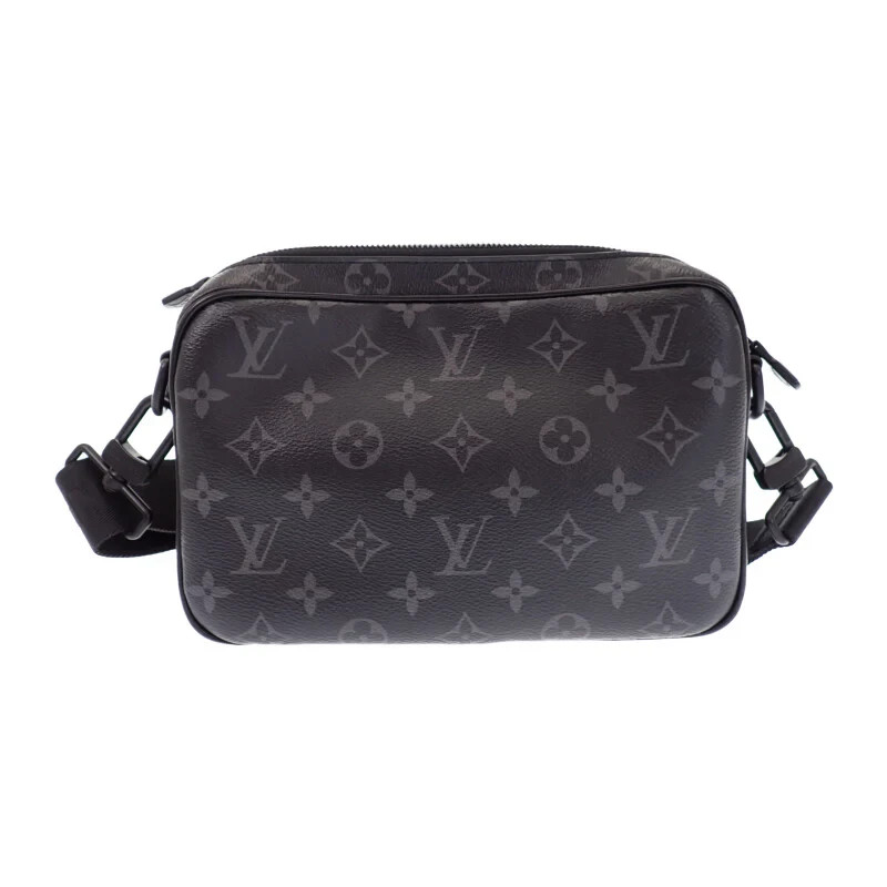 LOUIS VUITTON Alpha Messenger Monogram Eclipse Shoulder Bag Black
