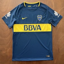 NIKE Boca Juniors 2017/18 Home Soccer Jersey PLAYER VERSION Sz L