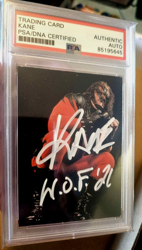 RARE WWF WWE Kane PSA/DNA Certified Auto w/ HOF 2022 Inscription – Attitude Era