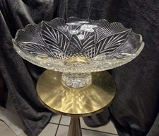 Waterford Crystal Flared Footed Centerpiece Bowl Flower Pattern 12.5"