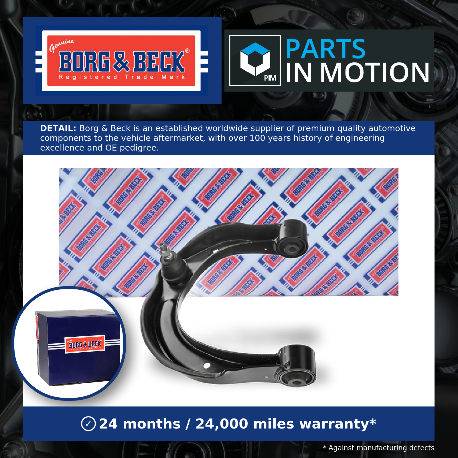 Wishbone / Suspension Arm Front Upper, Left BCA7368 Borg & Beck Track Control