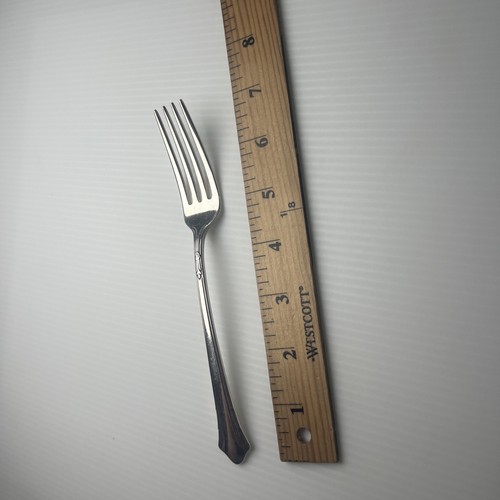 Vintage Gorham Lady Caroline Deco Patent 1933 Silver Plated Dinner Fork Deco 7” - Picture 5 of 11