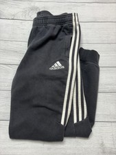 Adidas Sweatpants Mens Medium Black Climalite 3-Stripes Joggers Zip Pocket