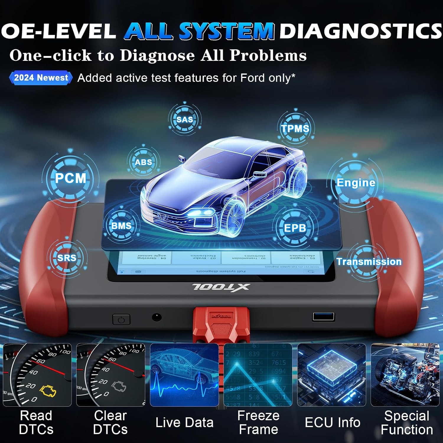 XTOOL IP608 Scanner OBD2 - Dispositivo diagnostico per veicoli e lettore codici di errore foto 3