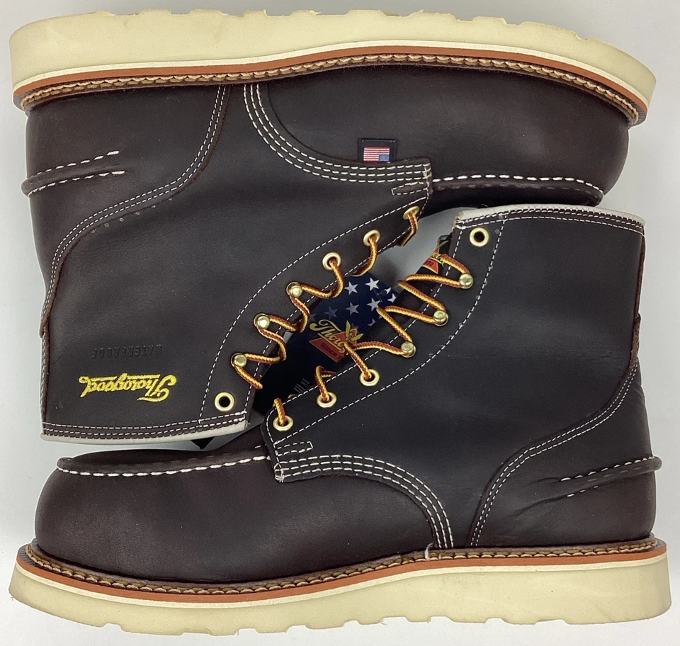 Bota de trabajo Thorogood 804-3600 para hombre 6" cuero WP sin usar, puntera de seguridad de acero, talla 11 EE Foto 2 de 4
