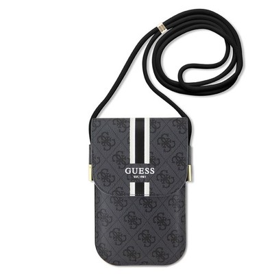 Guess Handbag 4G Stripes Eco-Leder Schwarz Stilvoll