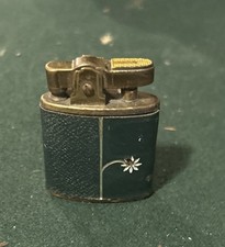 Vintage Buxton Blue Lighter Japan 1960-1970s White Daisy Flower - Untested