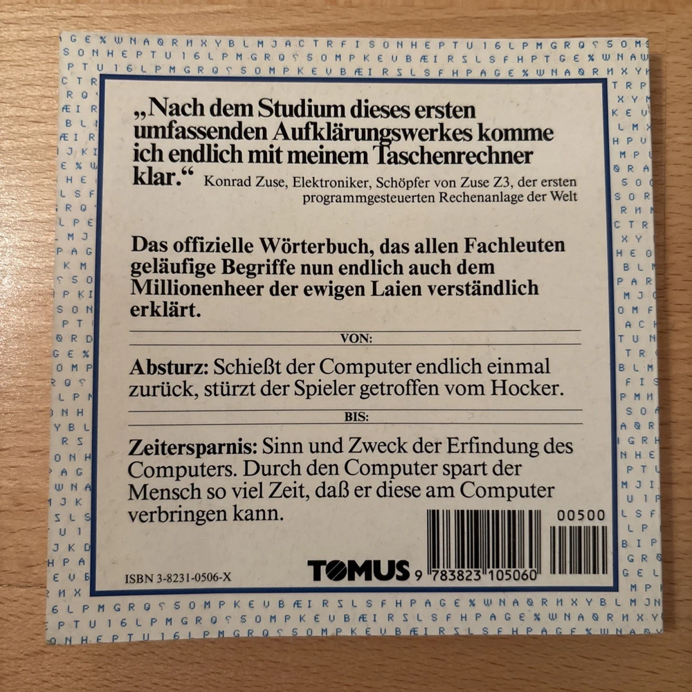 Computer, Ein Wörterbuch für Computer - Freaks, Tomus Verlag, 5.Auflage 1993