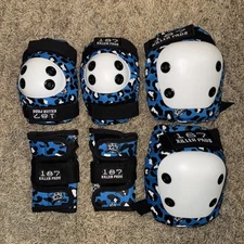 187 KILLER PADS 6-PACK JUNIOR PAD SET STAAB BLUE/BLACK WHITE CAPS 
