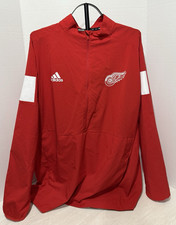 Adidas Detroit Red Wings NHL Red 1/2-Zip Track Jacket Men's XL
