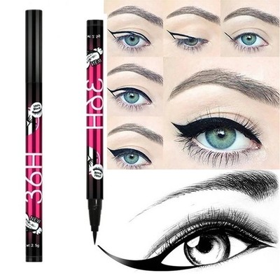 1-pc 36H Waterproof Liquid Eyeliner Pen Black Long Lasting Smudgeproof Fine Tip